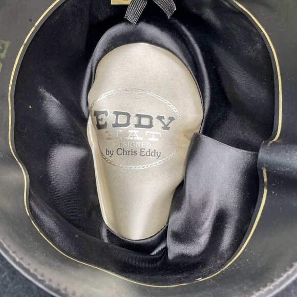 Vintage Eddy Bros Black Western Cowboy Hat Mens Size 7 - Picture 6 of 8